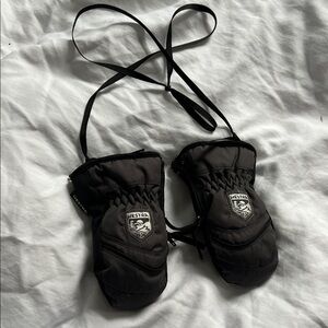 Hestra Dark Mittens with Logo